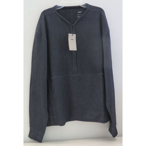 Nike DD2186 010 Men's Sz M Gray Dri-Fit 1/2 Zip Long Sleeve Training Crew Shirt - Picture 1 of 9